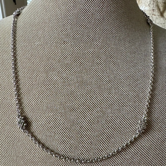 Judith Ripka Elegant Silver And CZ with Heart and Fleur-de-lis Accent 18” - Picture 6 of 9